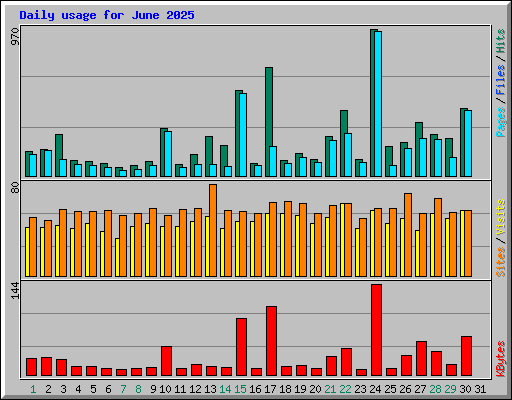 Daily usage for June 2025